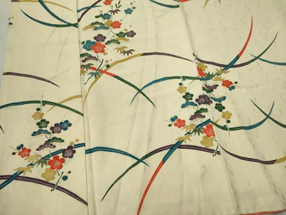平和屋着物■上質な小紋　芝草梅松文　金彩　正絹　逸品　CABK0975ou