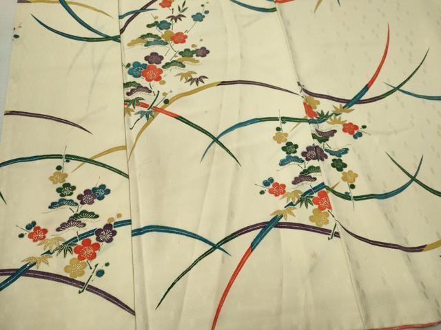 平和屋着物■上質な小紋　芝草梅松文　金彩　正絹　逸品　CABK0975ou