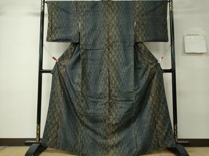 平和屋着物■本場大島紬　9マルキ　草花間道　鈴乃屋扱い　正絹　逸品　CABK0979ou