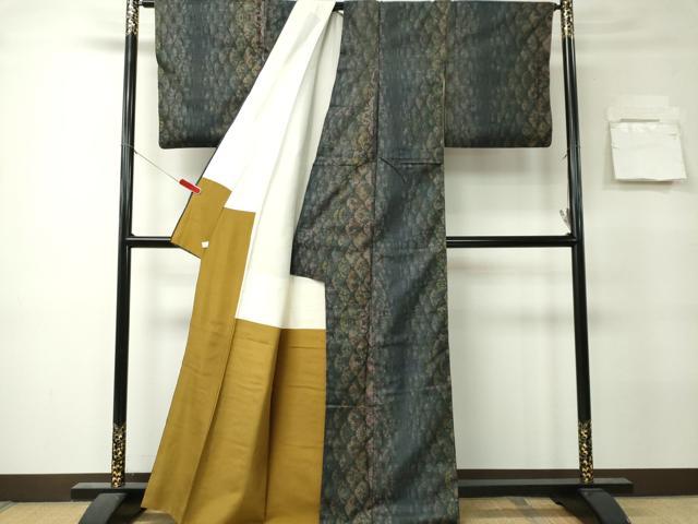 平和屋着物■本場大島紬　9マルキ　草花間道　鈴乃屋扱い　正絹　逸品　CABK0979ou