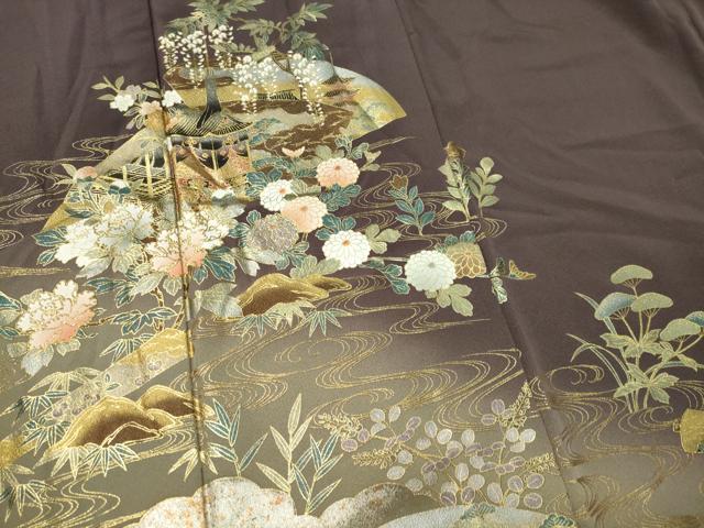 平和屋着物■豪華色留袖　風景文　暈し染め　金銀彩　正絹　逸品　CABK0981ou