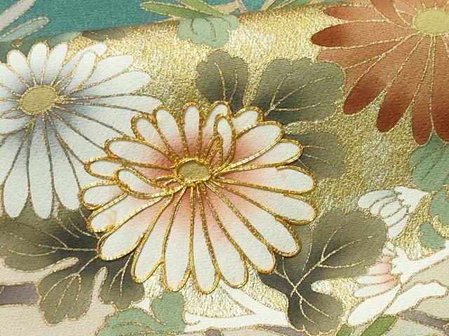 平和屋着物■豪華色留袖　作家物　駒刺繍　草花丸文　暈し染め　金彩　正絹　逸品　CABK0982ou