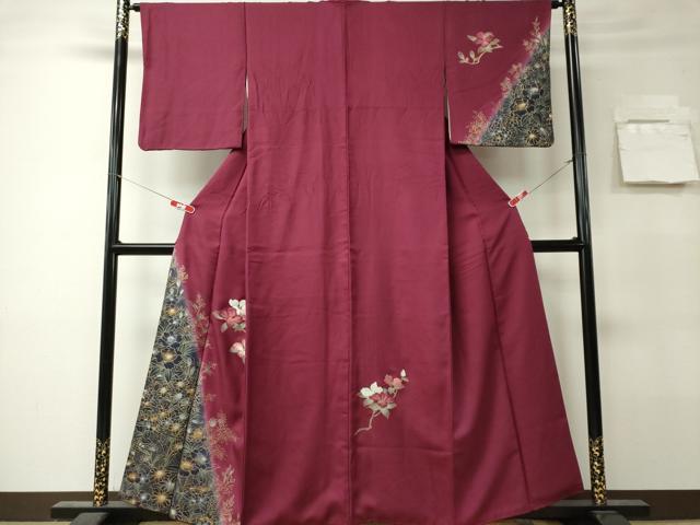 平和屋着物■訪問着　刺繍　枝花文　暈し染め　金彩　正絹　逸品　CABK0983ou
