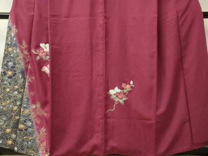 平和屋着物■訪問着　刺繍　枝花文　暈し染め　金彩　正絹　逸品　CABK0983ou