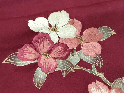 平和屋着物■訪問着　刺繍　枝花文　暈し染め　金彩　正絹　逸品　CABK0983ou