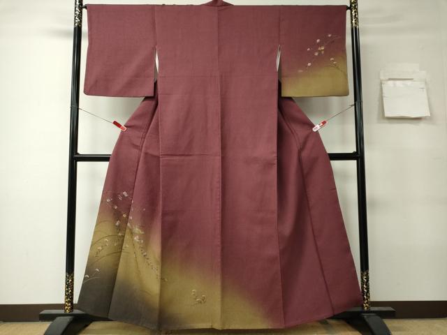平和屋着物■訪問着　草花文　暈し染め　正絹　逸品　CABK0986ou