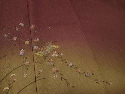 平和屋着物■訪問着　草花文　暈し染め　正絹　逸品　CABK0986ou
