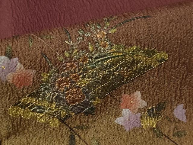 平和屋着物■訪問着　草花文　暈し染め　正絹　逸品　CABK0986ou