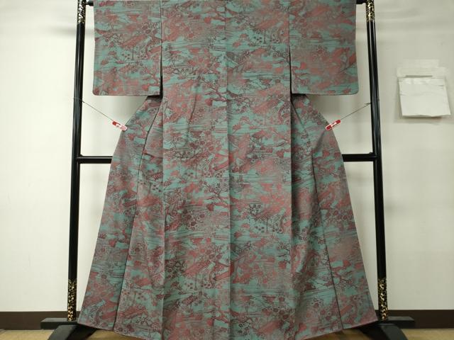 平和屋着物■上質な小紋　作家物　型染め　風景文　正絹　逸品　CABK0988ou