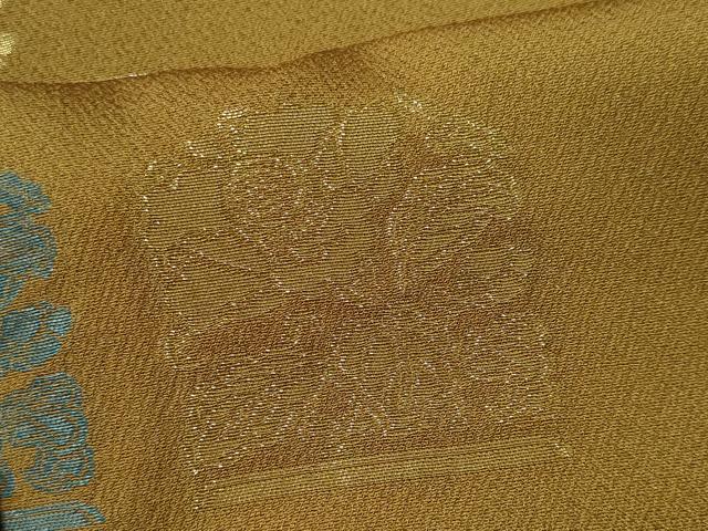 平和屋着物■訪問着　作家物　寿光織　草花文　金糸　正絹　逸品　CABK0989ou