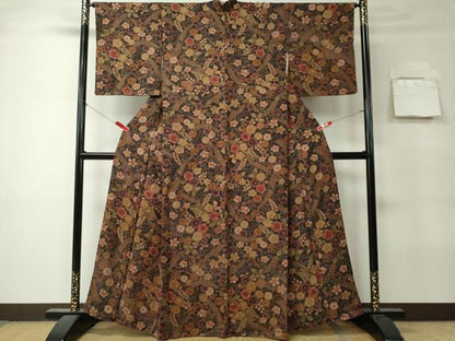 平和屋着物■上質な小紋　友禅　辻が花　金彩　正絹　逸品　CABK0990ou