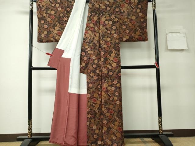 平和屋着物■上質な小紋　友禅　辻が花　金彩　正絹　逸品　CABK0990ou