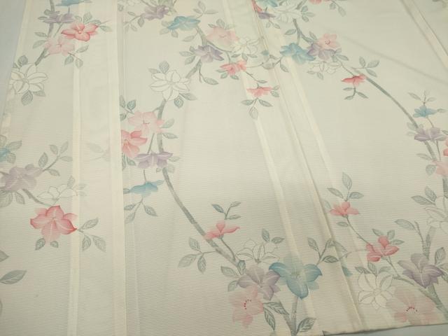 平和屋着物＊夏物　小紋　絽　枝花文　正絹　逸品　CABK0992ou