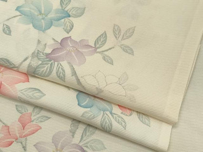 平和屋着物＊夏物　小紋　絽　枝花文　正絹　逸品　CABK0992ou