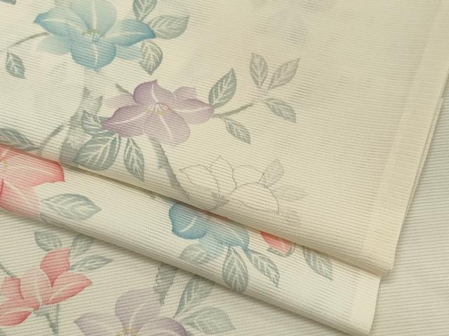 平和屋着物＊夏物　小紋　絽　枝花文　正絹　逸品　CABK0992ou