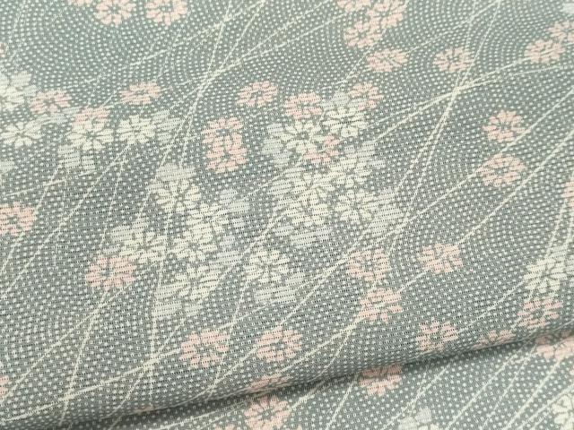 平和屋着物＊夏物　小紋　絽　舞花文　正絹　逸品　CABK0993ou