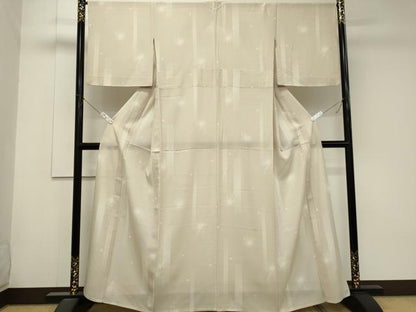平和屋着物＊夏物　小紋　絽　舞花文　蛍暈し　正絹　逸品　CABK0997ou