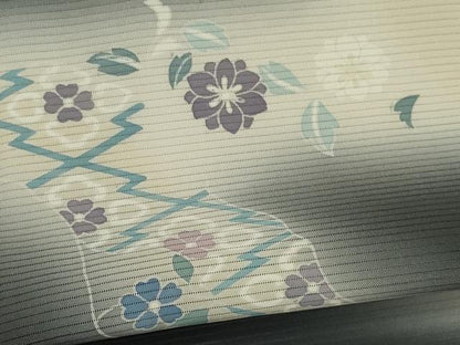 平和屋着物＊夏物　訪問着　絽　友禅　吉祥草花文　暈し染め　黒地　正絹　逸品　CABK0998ou