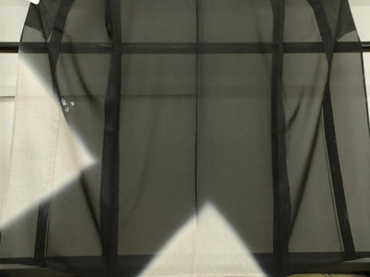 平和屋着物＊夏物　訪問着　絽　吹き寄せ文　暈し染め　黒地　正絹　逸品　CABK1001ou