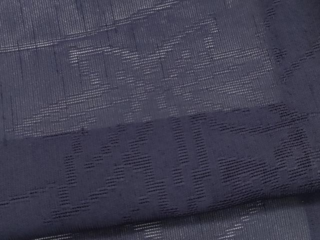 平和屋着物＊夏物　色無地　紗紬　楓紋紗　鉄紺色　正絹　逸品　CABK1002ou