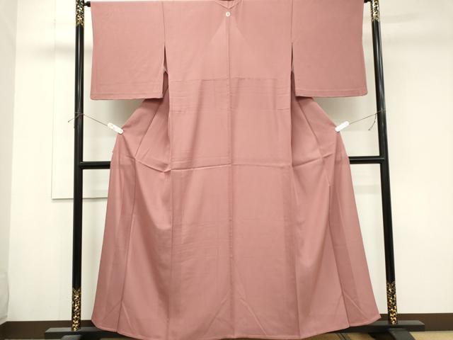 平和屋着物＊夏物　色無地　絽　退紅色　正絹　逸品　CABK1003ou