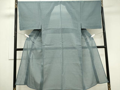 平和屋着物＊夏物　男性　紗紬　藍鼠色　正絹　逸品　未使用　CABK1014ou