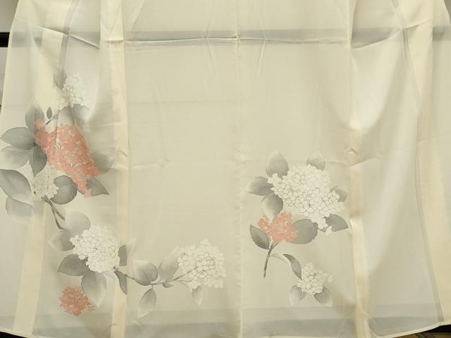 平和屋着物＊夏物　訪問着　絽　紫陽花　暈し染め　銀彩　正絹　逸品　CABK1015ou