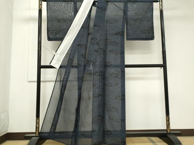 平和屋着物＊夏物　結城上布　本場越後夏結城織　雲取り花文　証紙付き  　正絹　逸品　未使用　CABK1018ou