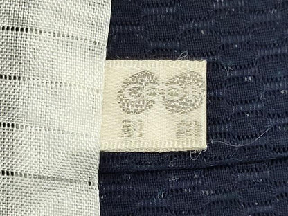 平和屋着物＊夏物　小紋　紋絽　藍　霞文　正絹　逸品　CABK1019ou