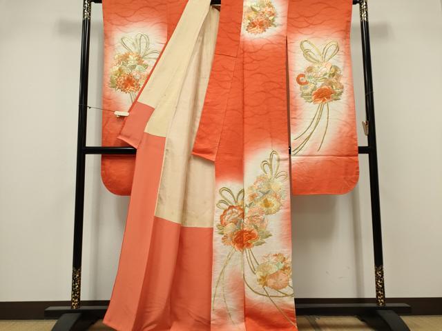 平和屋着物■豪華振袖　駒刺繍　草花文　暈し染め　金彩　正絹　逸品　CABK1022ou