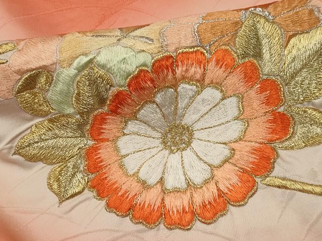 平和屋着物■豪華振袖　駒刺繍　草花文　暈し染め　金彩　正絹　逸品　CABK1022ou