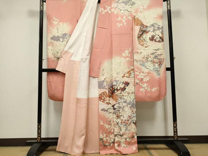平和屋着物■豪華振袖　作家物　刺繍　檜扇枝桜文　金銀彩　そごう百貨店扱い　正絹　逸品　CABK1023ou