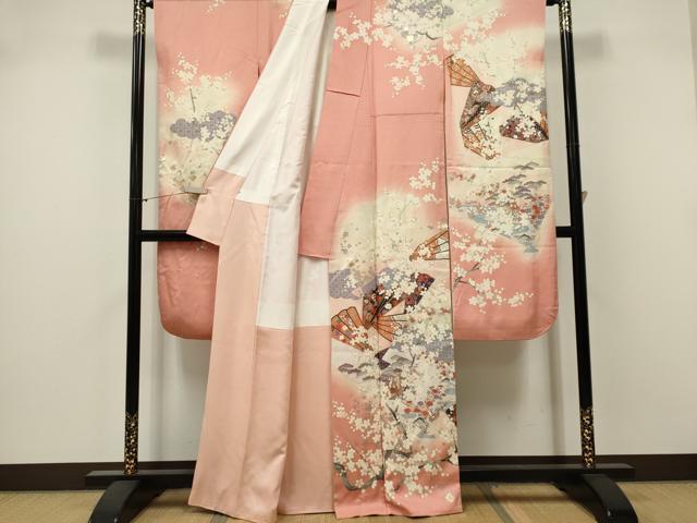 平和屋着物■豪華振袖　作家物　刺繍　檜扇枝桜文　金銀彩　そごう百貨店扱い　正絹　逸品　CABK1023ou