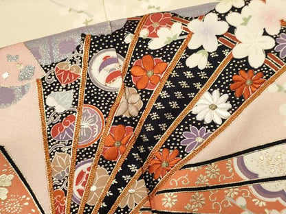 平和屋着物■豪華振袖　作家物　刺繍　檜扇枝桜文　金銀彩　そごう百貨店扱い　正絹　逸品　CABK1023ou