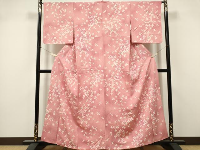 平和屋着物■上質な小紋　舞葉文　正絹　逸品　CABK1028ou