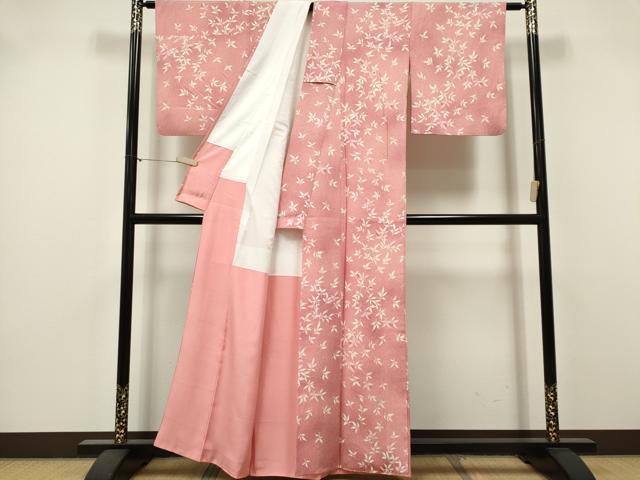 平和屋着物■上質な小紋　舞葉文　正絹　逸品　CABK1028ou