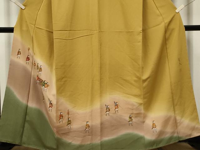 平和屋着物■訪問着　作家物　人物文　暈し染め　金銀彩　正絹　逸品　CABK1049ou