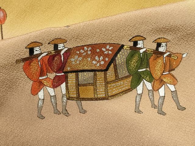 平和屋着物■訪問着　作家物　人物文　暈し染め　金銀彩　正絹　逸品　CABK1049ou