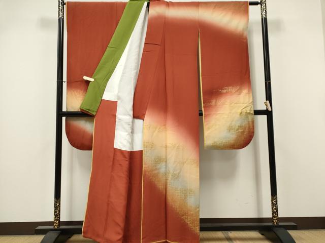 平和屋着物■豪華振袖　霞花文　暈し染め　金彩　やまと誂製　正絹　逸品　CABK1052ou