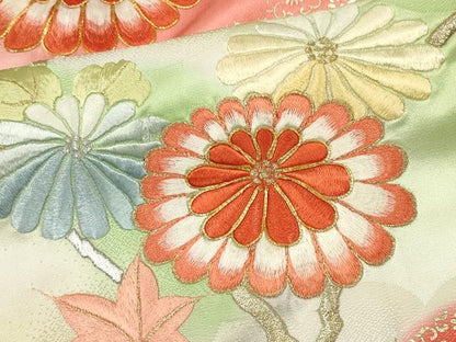 平和屋着物■豪華振袖　駒刺繍　雲取り枝花文　暈し染め　金彩　正絹　逸品　CABK1053ou