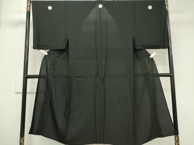 平和屋着物＊夏物　男性　絽　黒紋付　ゑり善扱い　正絹　逸品　CABK1059ou