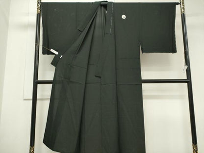 平和屋着物＊夏物　男性　絽　黒紋付　ゑり善扱い　正絹　逸品　CABK1059ou