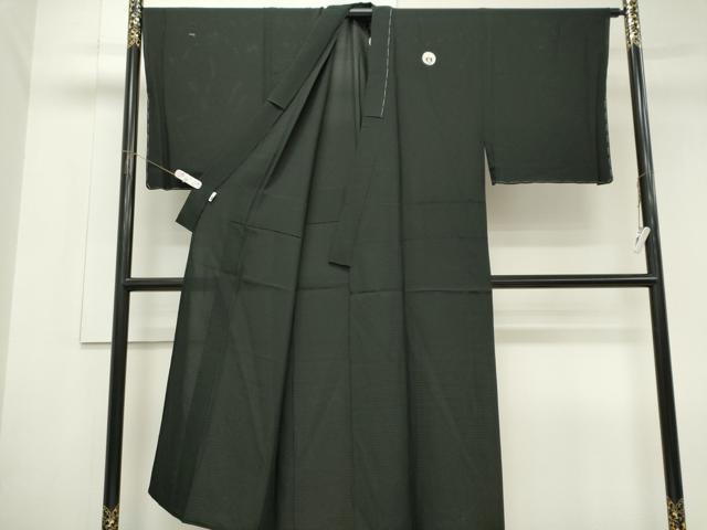 平和屋着物＊夏物　男性　絽　黒紋付　ゑり善扱い　正絹　逸品　CABK1059ou