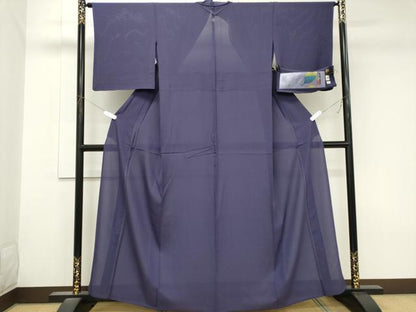 平和屋着物＊夏物　色無地　絽　深紫色　証紙付き　正絹　逸品　CABK1062ou