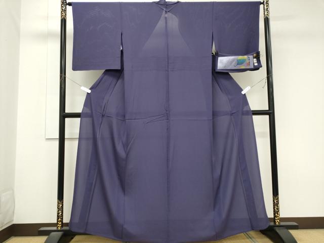 平和屋着物＊夏物　色無地　絽　深紫色　証紙付き　正絹　逸品　CABK1062ou