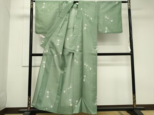 平和屋着物＊夏物　小紋　絽　草花文　洗える着物　CABK1069ou