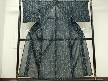 平和屋着物＊夏物　風通お召　紗　草花文　正絹　逸品　CABK1074ou
