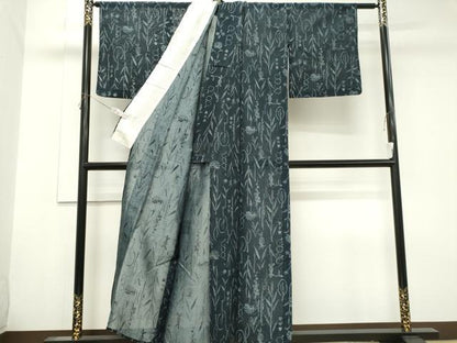 平和屋着物＊夏物　風通お召　紗　草花文　正絹　逸品　CABK1074ou