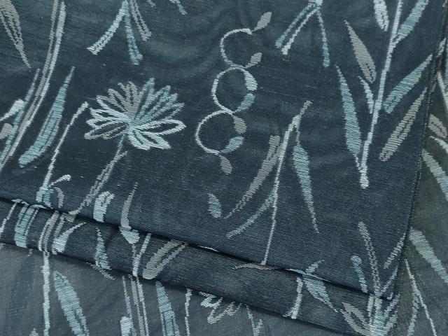 平和屋着物＊夏物　風通お召　紗　草花文　正絹　逸品　CABK1074ou