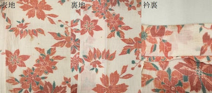 平和屋着物＊夏物　本場小千谷ちぢみ　草花文　麻　逸品　CABK1078ou